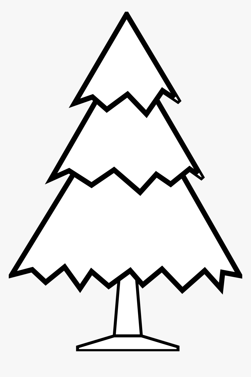 Christmas Clipart Black And White - Simple Christmas Tree Clipart, HD Png Download, Free Download