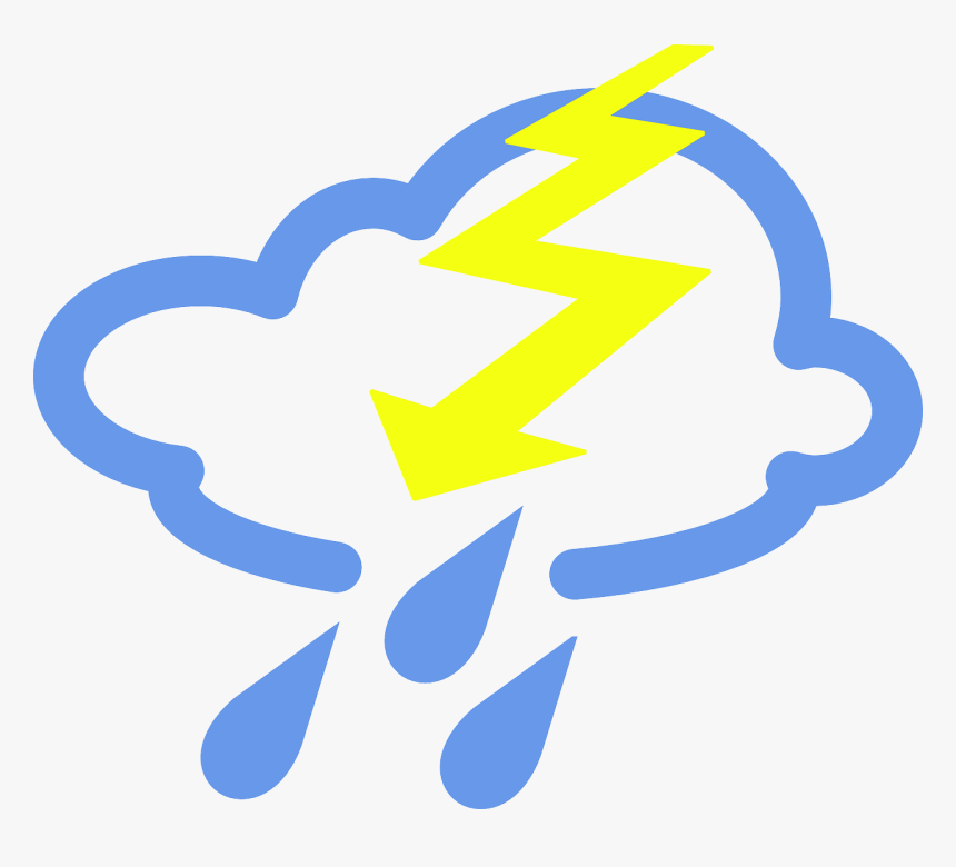 Rayo, Trueno, Nublado, Lluvias, La Lluvia, Gotas - Weather Symbol For Storms, HD Png Download, Free Download