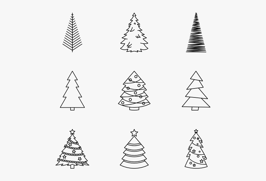 Drawing Simple Christmas Tree, HD Png Download, Free Download