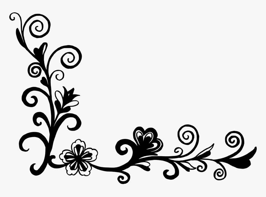 Flower Vector Transparent - Background Design Clipart Black And White, HD Png Download, Free Download