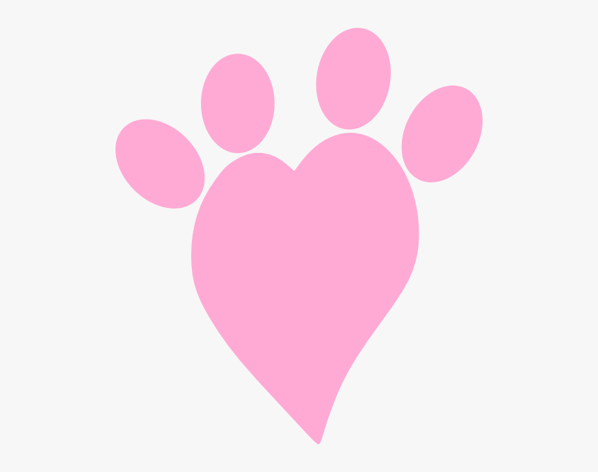 Transparent Pink Heart Clipart Png - Pink Heart And Paw Prints, Png Download, Free Download