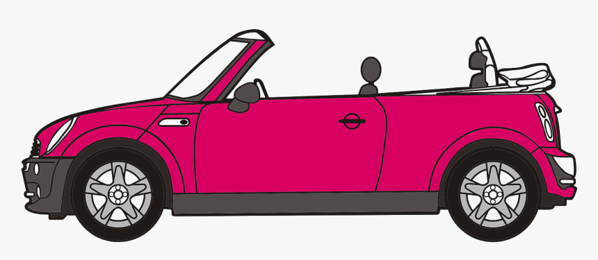Car, Pink, Vehicle, Automobile, Convertible, Mini - Convertible Clip Art, HD Png Download, Free Download
