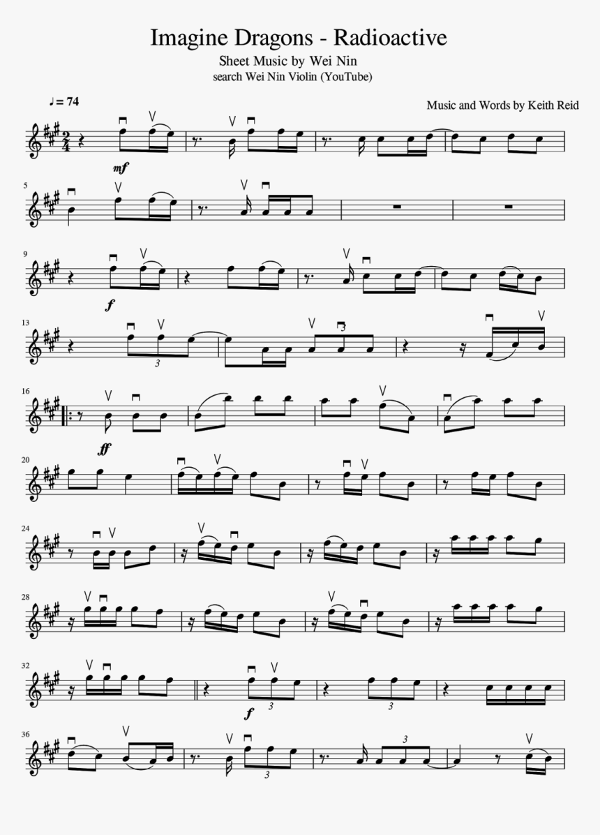 Sheet-music - Requiem For A Dream Violin Notes, HD Png Download, Free Download