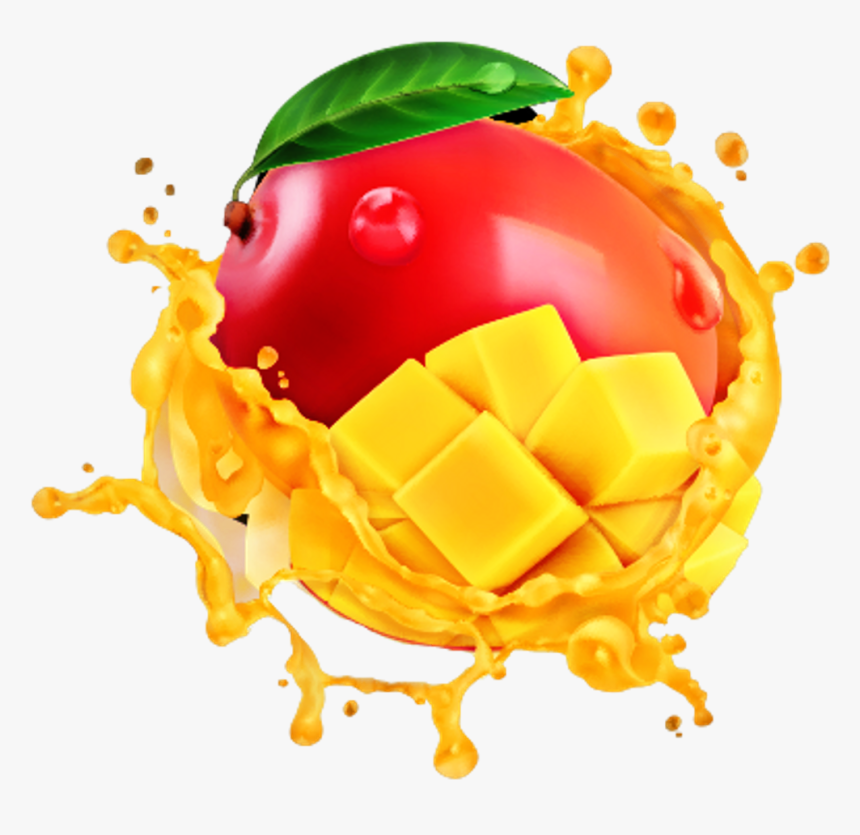 Scmango Mango Fruit Splash Yellow Food Ftestickers, HD Png Download, Free Download