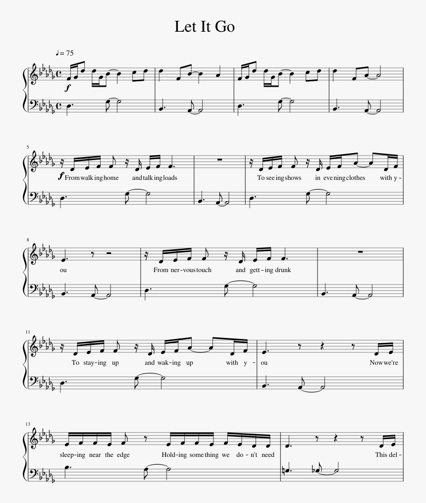 Let It Be Piano Sheet Music - Let It Go James Bay Piano Sheet Music, HD