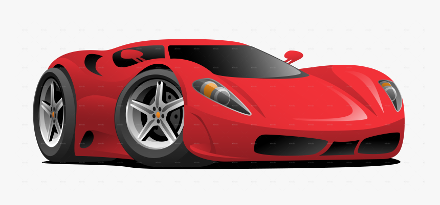 Red Sportscar Red Sportscar Sports Car Cartoon - Cartoon Red Sports Car, HD Png Download, Free Download