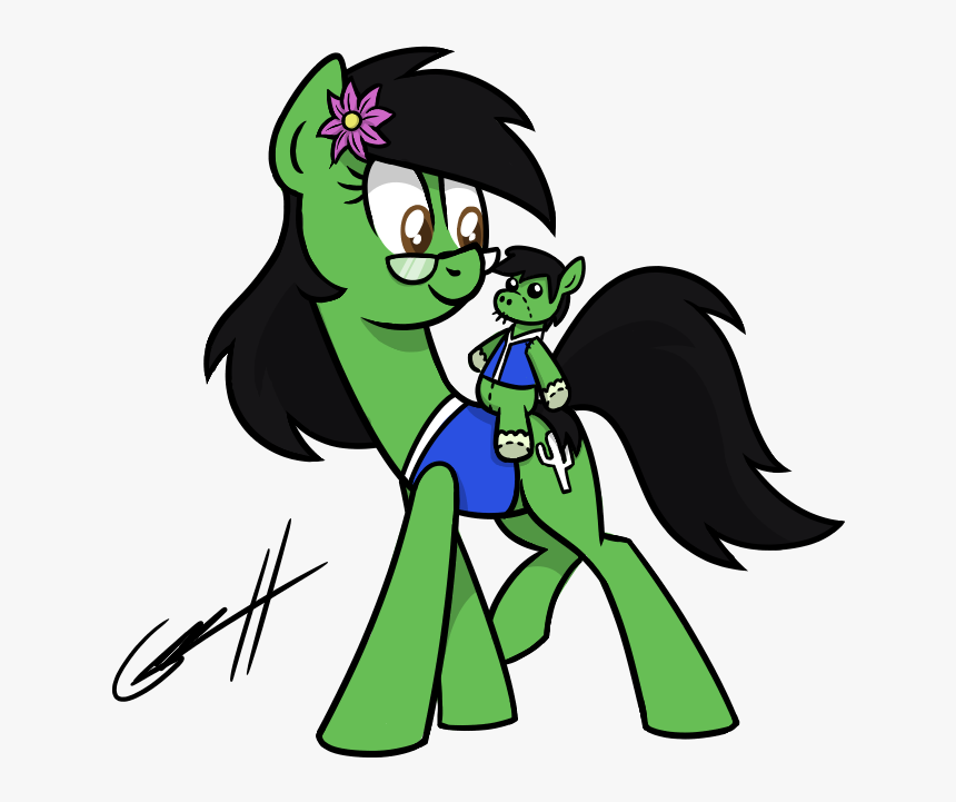 Gearholder, Earth Pony, Flower In Hair, Glasses, Oc, - Cartoon, HD Png Download, Free Download