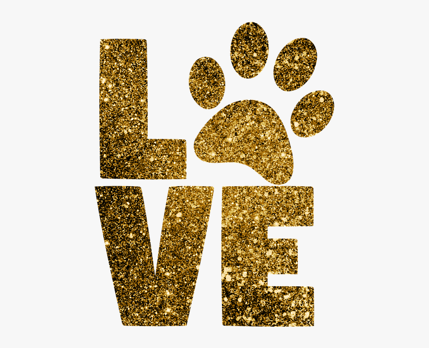 Paw Print, Love, Paws, Animal, Pet, Gold Glitter - Gold Glitter Paw Print, HD Png Download, Free Download