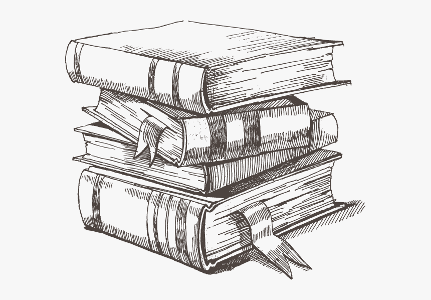 Bookstack - Black And White Stack Of Books, HD Png Download - kindpng