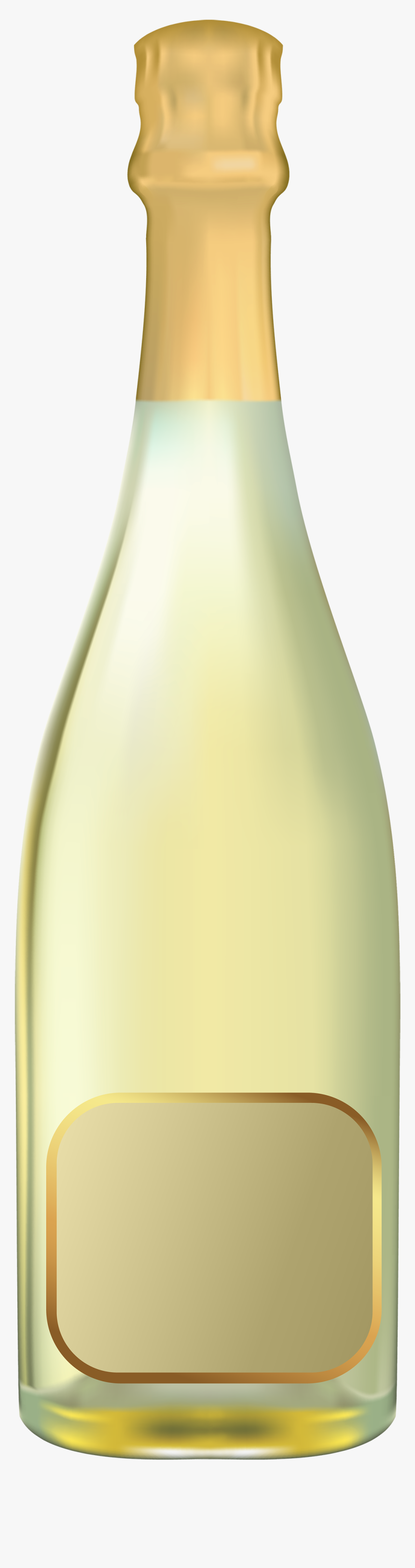 White Champagne Bottle Png Clipart - Champagne Bottle Clipart Png, Transparent Png, Free Download