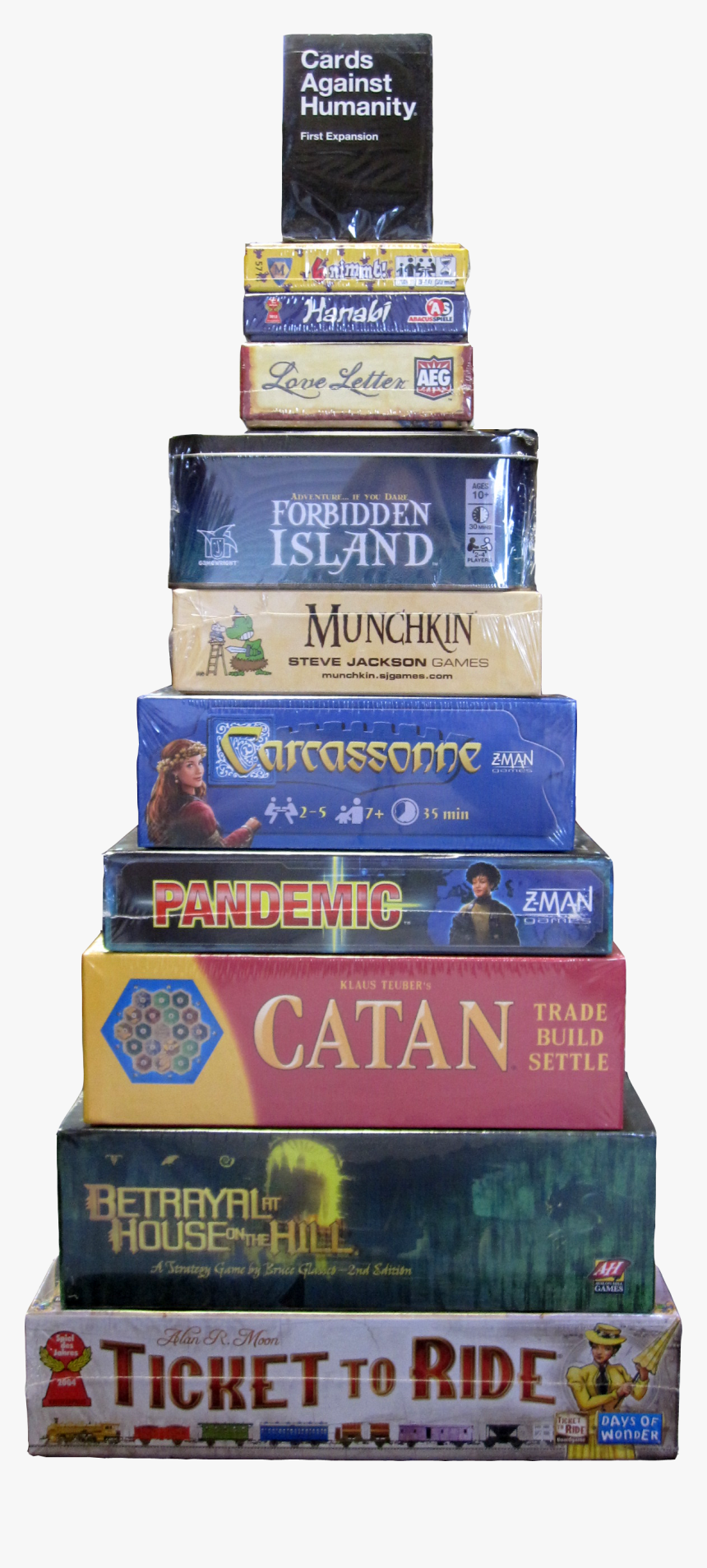 Modern Board Games & Card Games - Stack Of Board Games, HD Png Download, Free Download