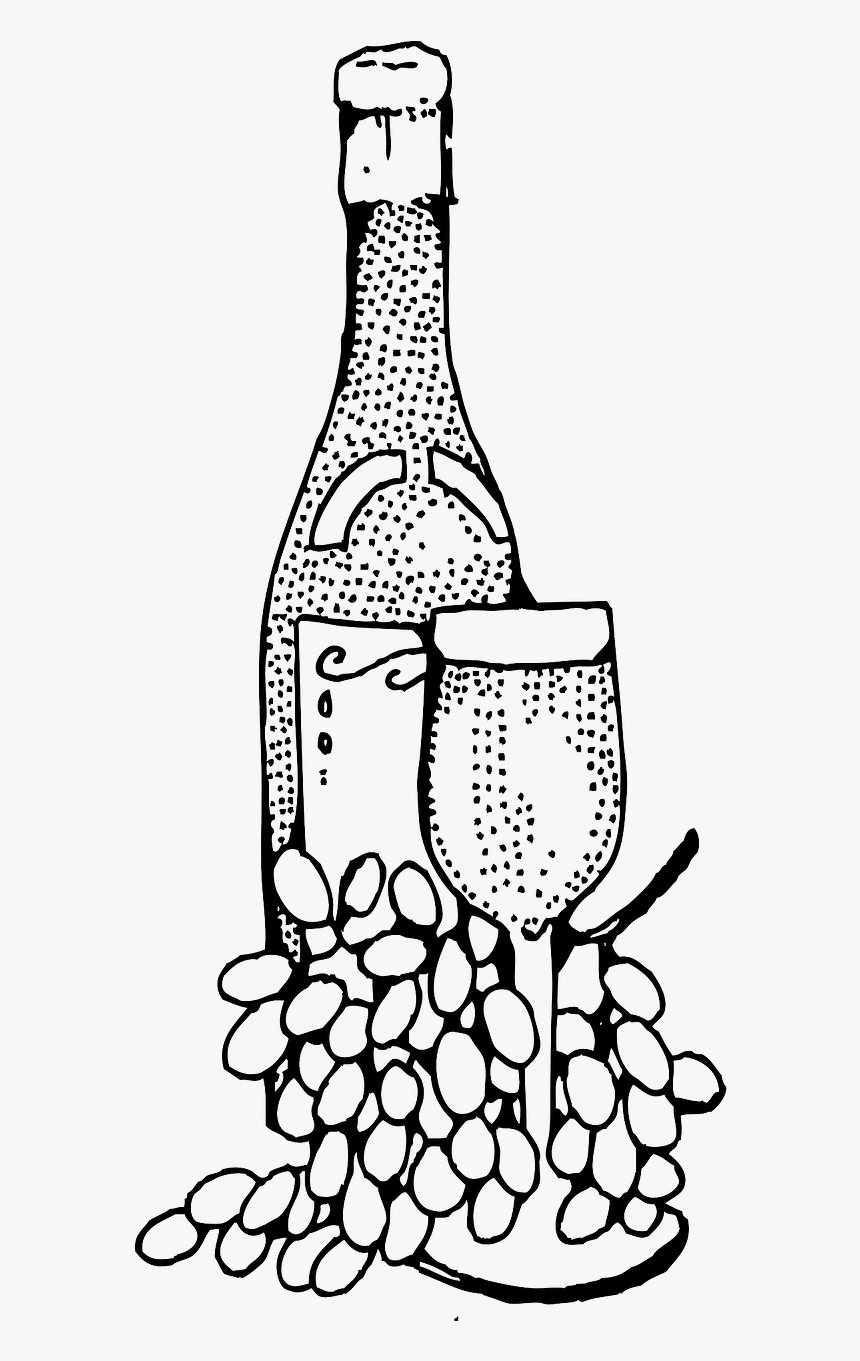 Wine Clipart Black And White, HD Png Download, Free Download