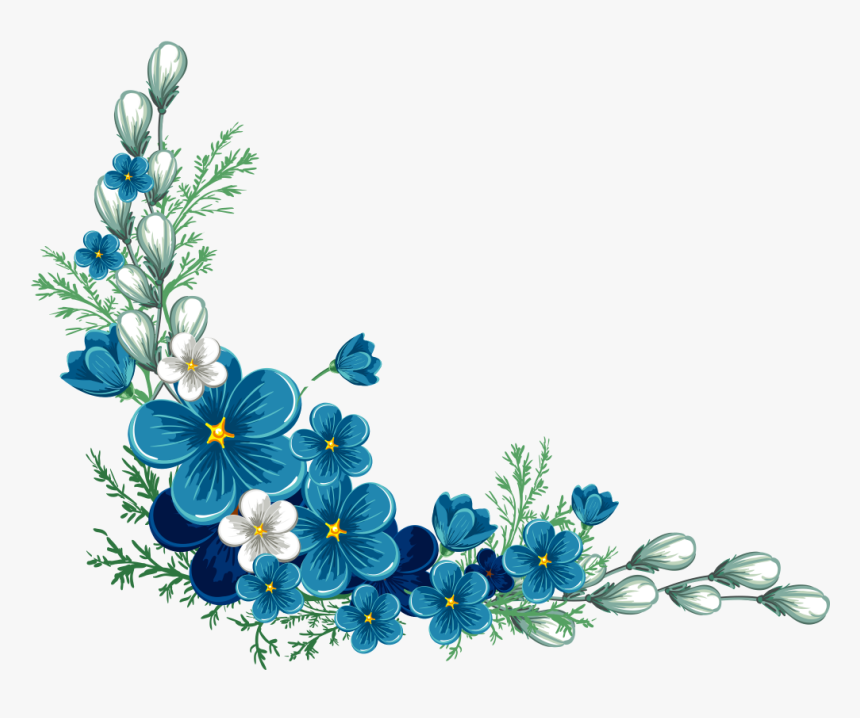 Flower Border Design Transparent Background Clipart - Transparent  Background Clipart Flowers, HD Png Download - kindpng