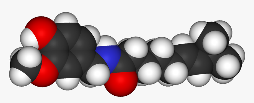 Capsaicin 3d Vdw - Capsaicina Molecula, HD Png Download, Free Download