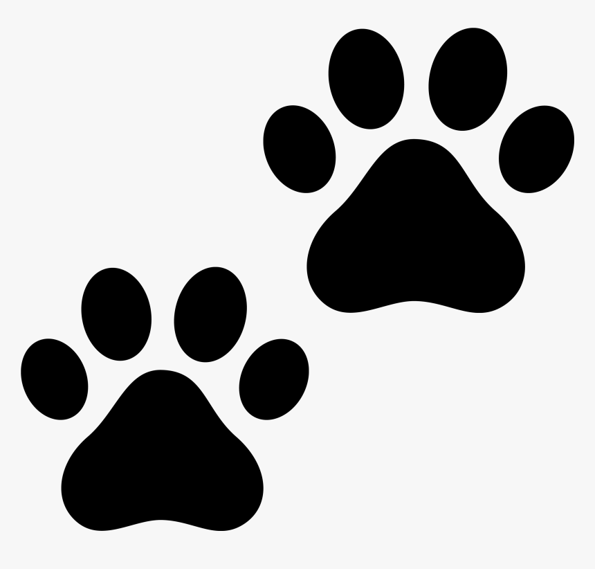 Cat Paw Print Clip Art Free - Paw Print Clipart Black And White, HD Png Download, Free Download