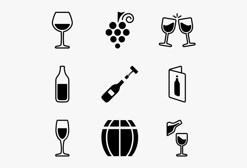 Alcohol Icons Free Vector - Wine Pictogram, HD Png Download, Free Download