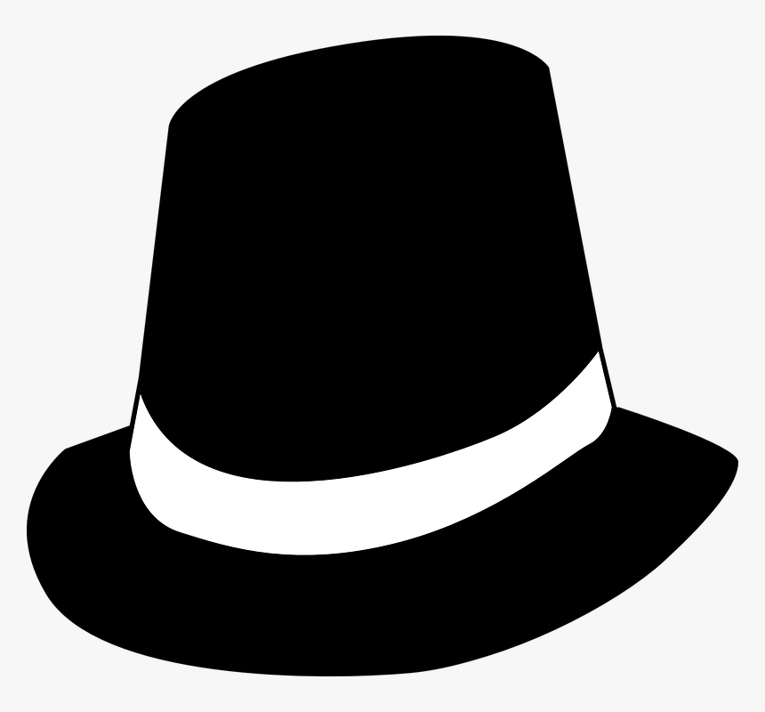 Black White Top Hat Clip Art, HD Png Download, Free Download