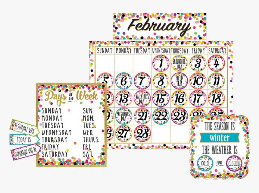 Confetti Holidays And Special Events Calendar Days - Confetti Calendar Toy Tcr, HD Png Download, Free Download