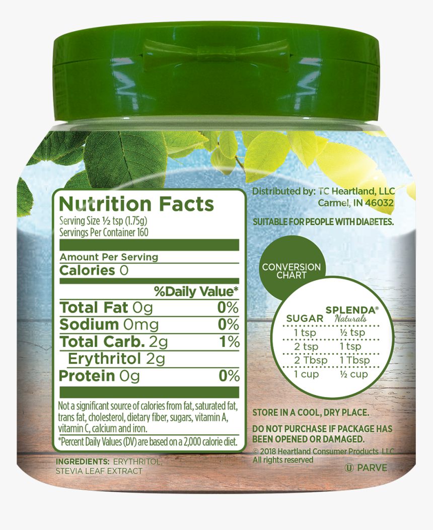 Splenda Naturals Nutrition Label, HD Png Download, Free Download