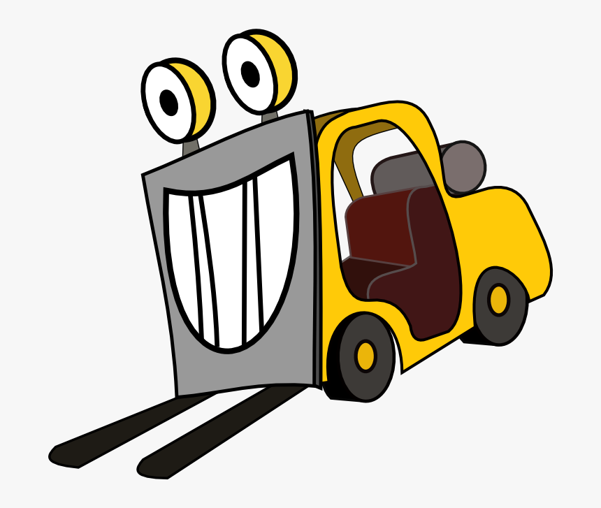 Clipart - Montacargas - Cartoon Forklift Clipart, HD Png Download, Free Download