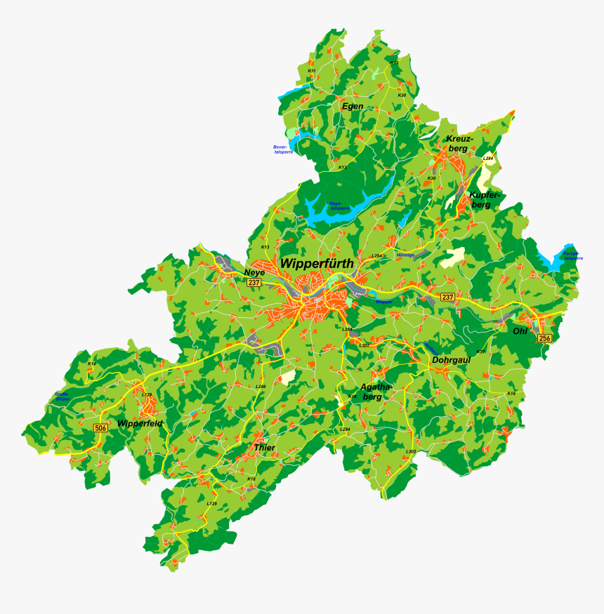 File - Wipperfürth-vektor - Wipperfürth Grenze, HD Png Download, Free Download