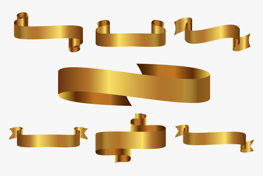 Vector Golden Ribbon Label Png Download - Golden Vector Label, Transparent Png, Free Download