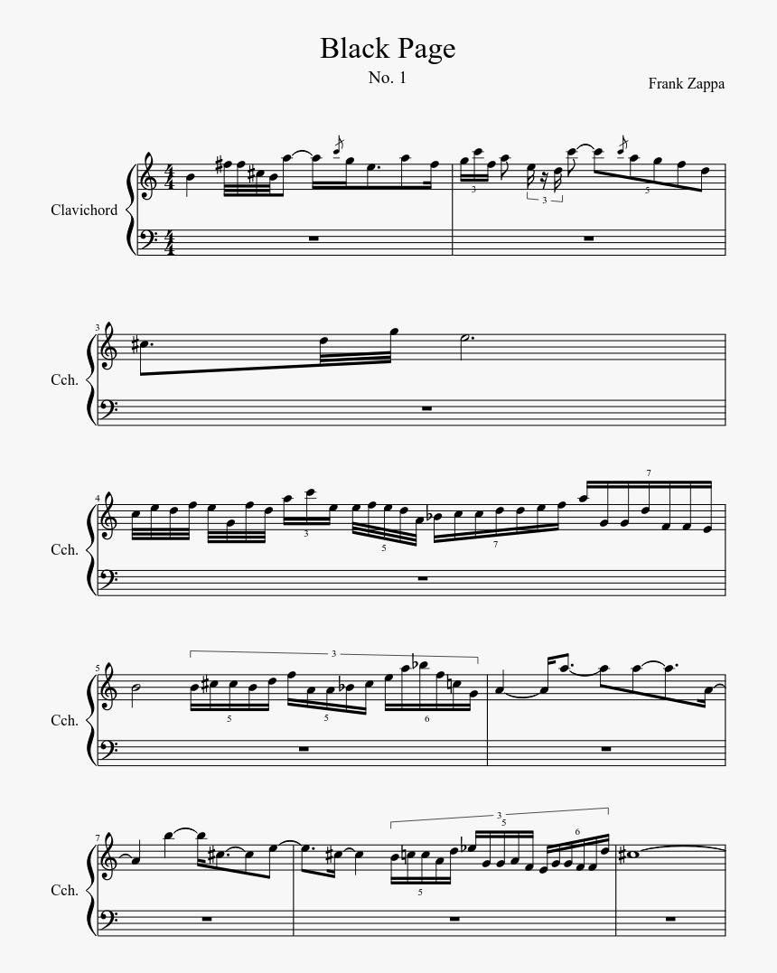 Frank Zappa The Black Page Sheet Music, HD Png Download, Free Download