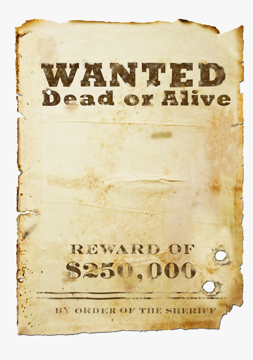 Television United Film Poster Dead States Western Clipart - Blank Old Wanted Poster, HD Png Download, Free Download