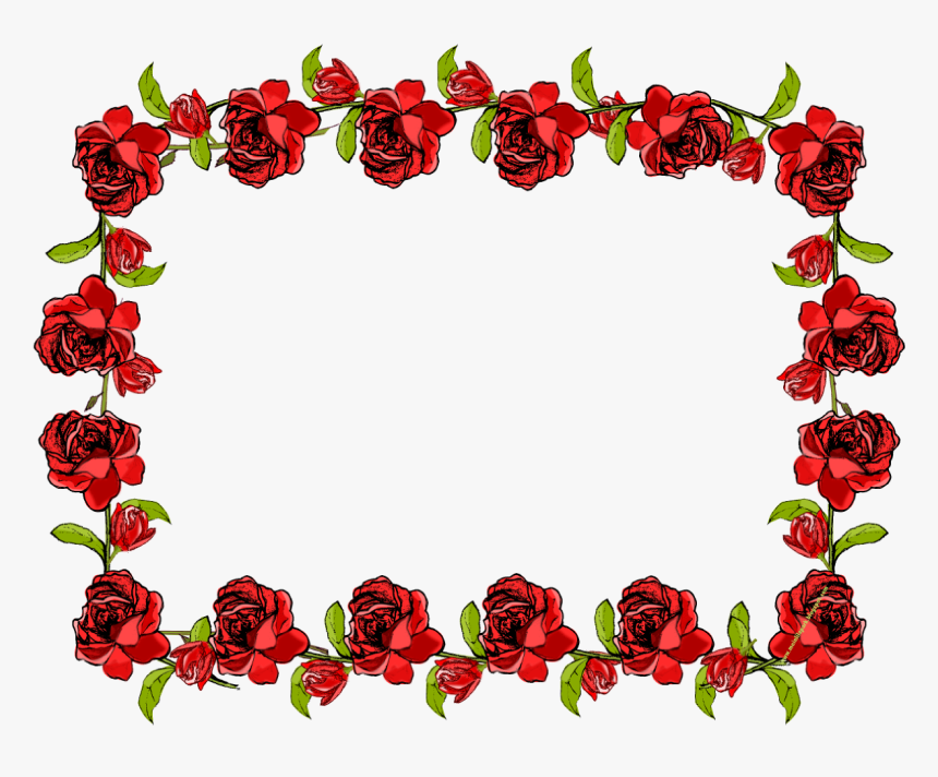 Red Flower Frame Png Transparent Picture - Flower Transparent Background Frame, Png Download, Free Download