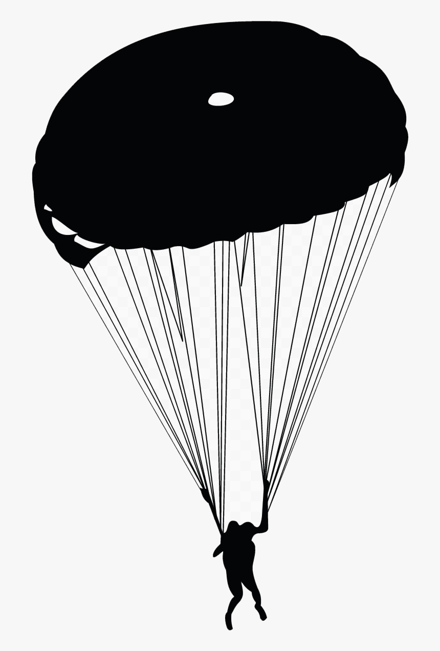 Parachute Png Photo Background - Cartoon Silhouette Parachute, Transparent Png, Free Download