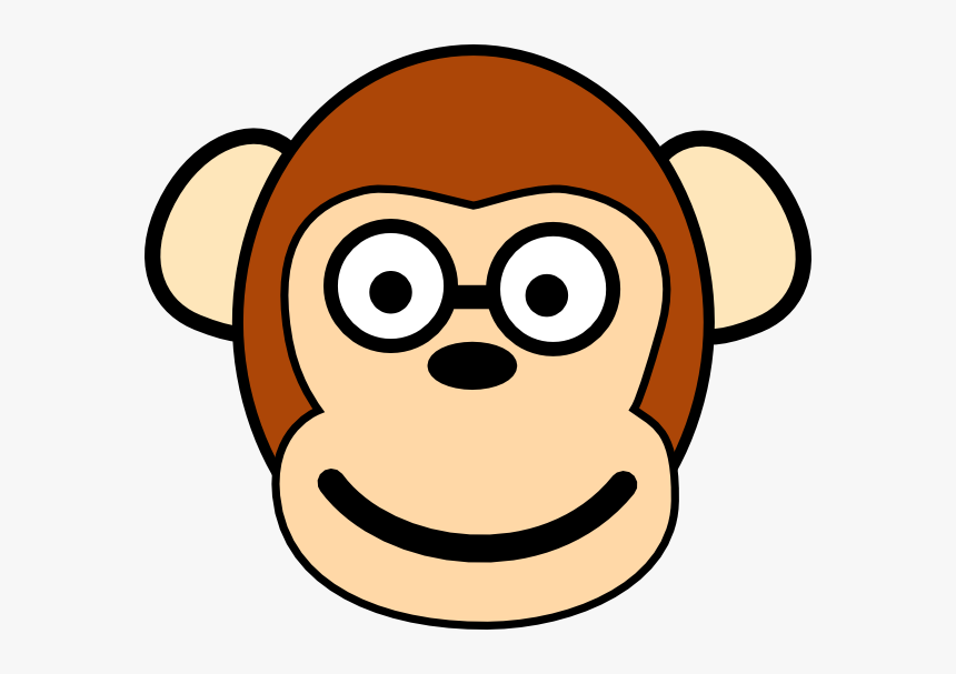 Monkey With Glasses Svg Clip Arts - Monkey Clip Art, HD Png Download, Free Download