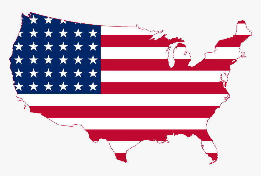 Flag Map Of The Contiguous United States - American Flag Country Png, Transparent Png, Free Download