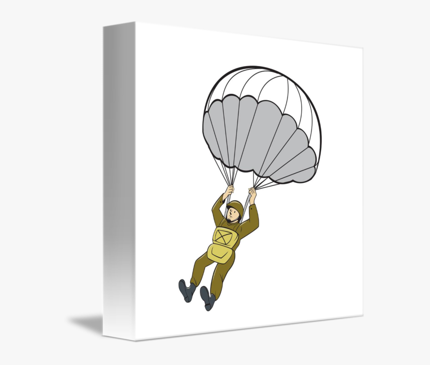 Cartoon Clip Art - Soldier Parachute Clipart, HD Png Download, Free Download