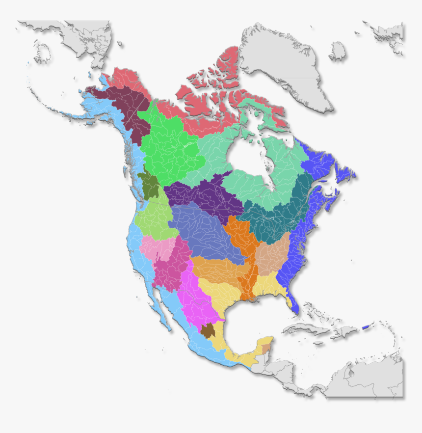 Watershed Map Of North America - North America Watershed Map, HD Png Download, Free Download