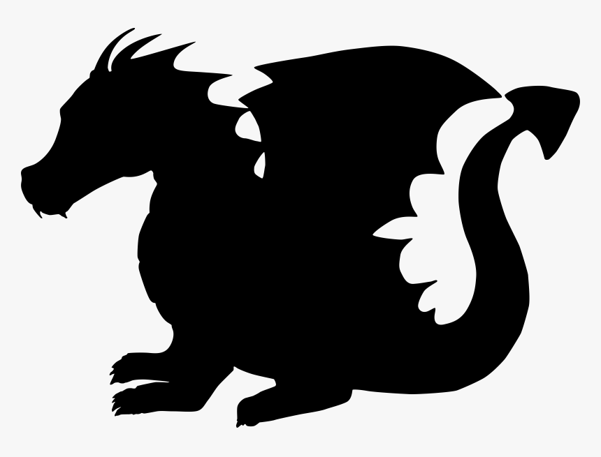 Clipart Zebra Pixabay - Dragon Silhouette Cute, HD Png Download, Free Download