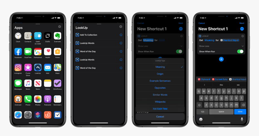 Dynamic Parameters In Ios 13"s Shortcuts App - Ios 13.1 2 Dark Mode, HD Png Download, Free Download