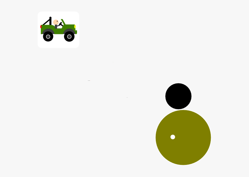 Green Jeep With Man Svg Clip Arts - Circle, HD Png Download, Free Download