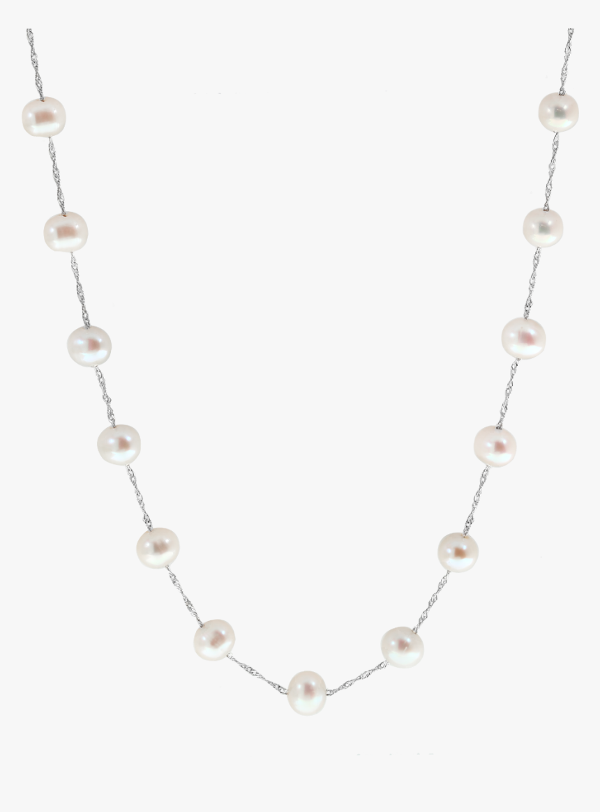 Cultured Freshwater Pearl Beaded Station Necklace In - Necklace, HD Png Download, Free Download