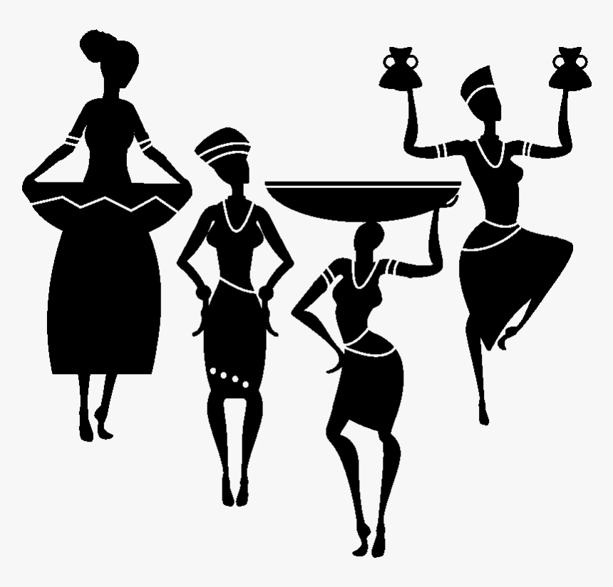 And White,little Black Dress - Silhouette African Woman Transparent, HD Png Download, Free Download