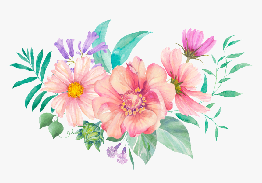 Transparent Flower Background Clipart - Background Png Watercolors Flowers, Png Download, Free Download