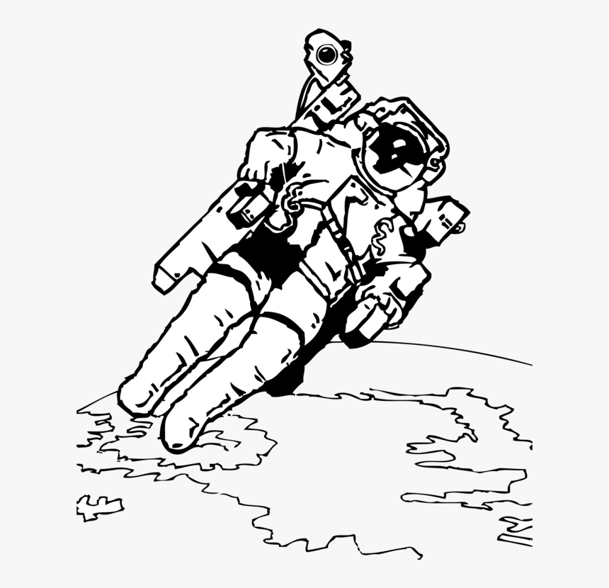 Space Clipart Drawing - Astronaut Space Coloring Pages, HD Png Download, Free Download
