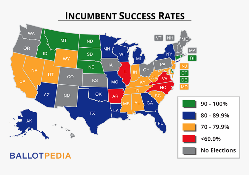 Sbe Incumbent Success Rates 2014-us Map - Map Of Right To Work States 2019, HD Png Download, Free Download