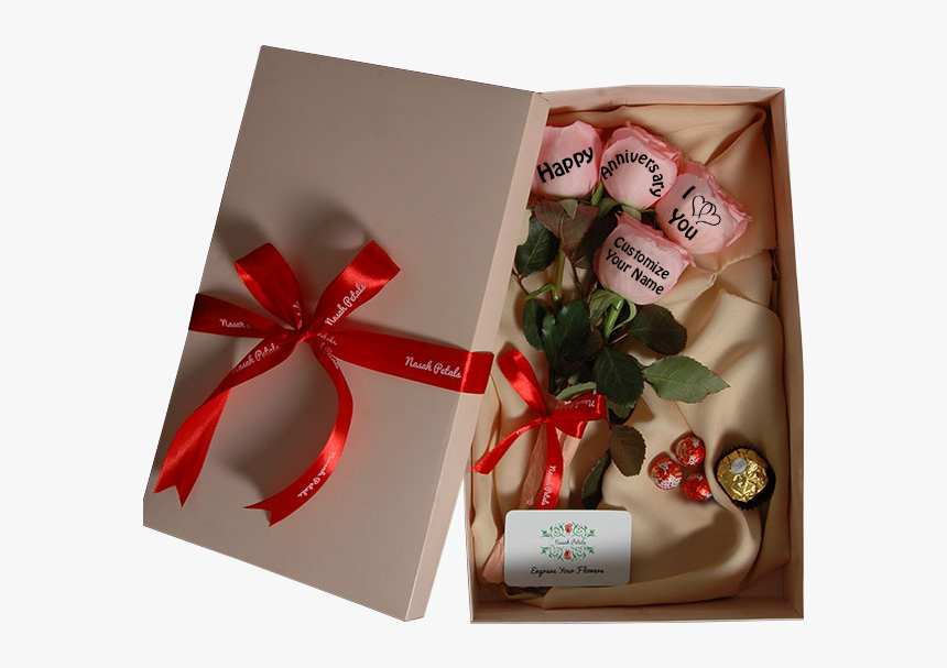 4pink Rose Anniversary Gift Box - Happy Birthday Chocolate Gift, HD Png Download, Free Download