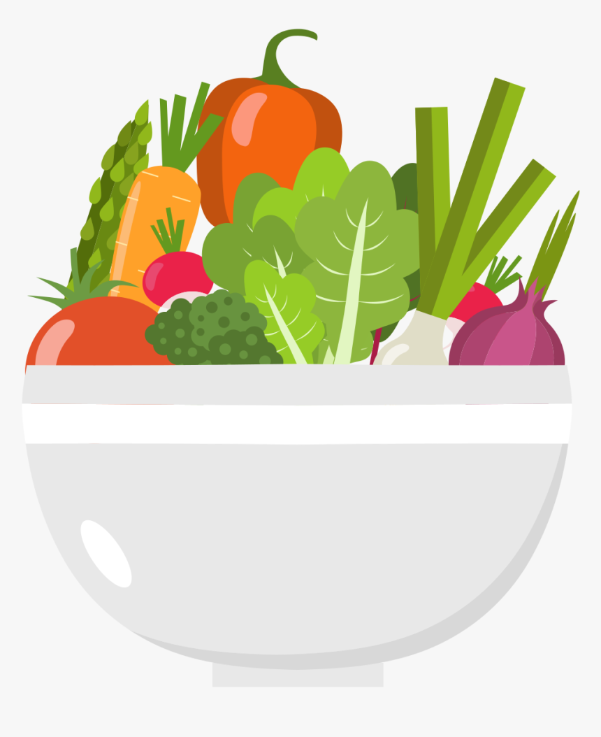 1 Cup Of Vegetables - Bowl Of Vegetables Cartoon, HD Png Download, Free Download