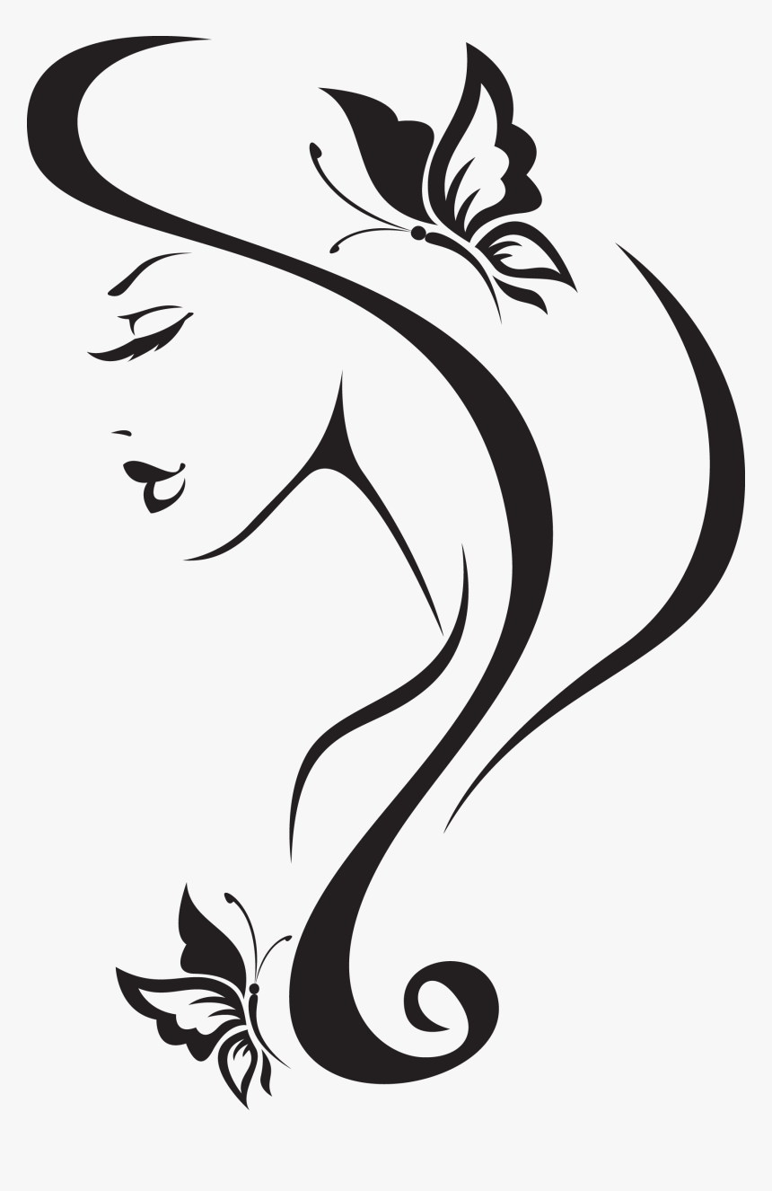 Clipart Skull Female - Abstract Woman Drawing, HD Png Download, Free Download