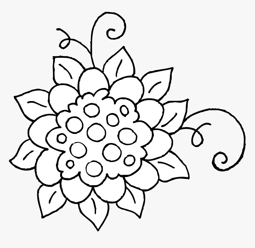 clipart spring flowers black and white drawings