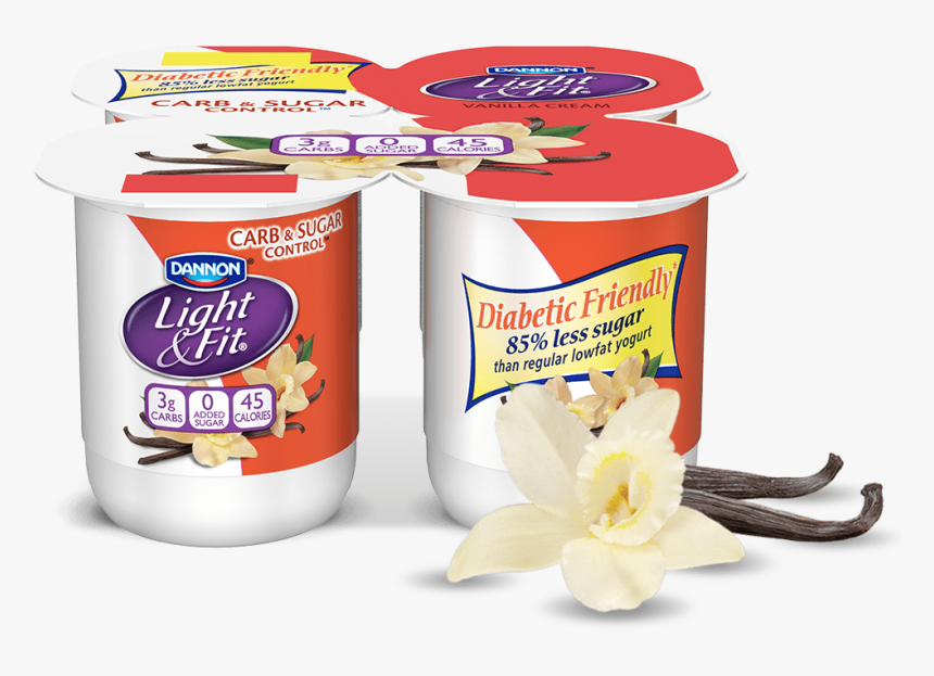 Vanilla Cream Carb & Sugar Control - Light And Fit Diabetic Yogurt, HD Png Download, Free Download