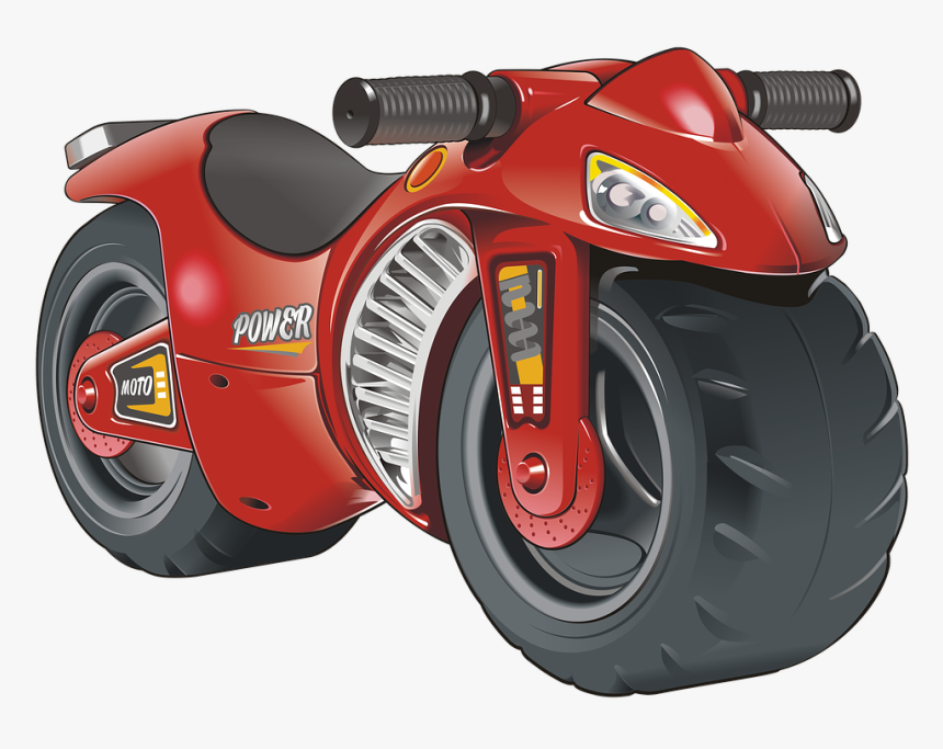Motorcycle, 2 Wheels, Vehicle, Transport, Toy, Drawing - Kids Motorbike Toy, HD Png Download, Free Download