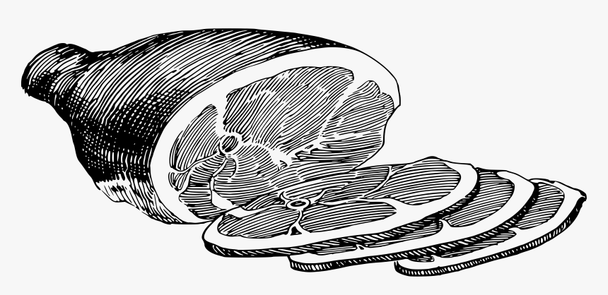 Ham Cheese Black And - Clip Art Of Ham Black And White, HD Png Download, Free Download