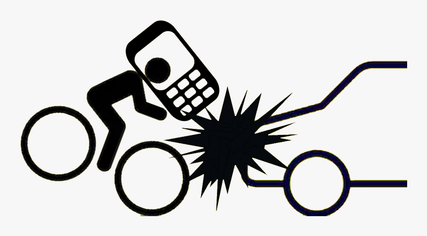 Distracted Bicyclist On Cell Phone Crashes Into Car - Signage On Motorist Safety While Driving, HD Png Download, Free Download